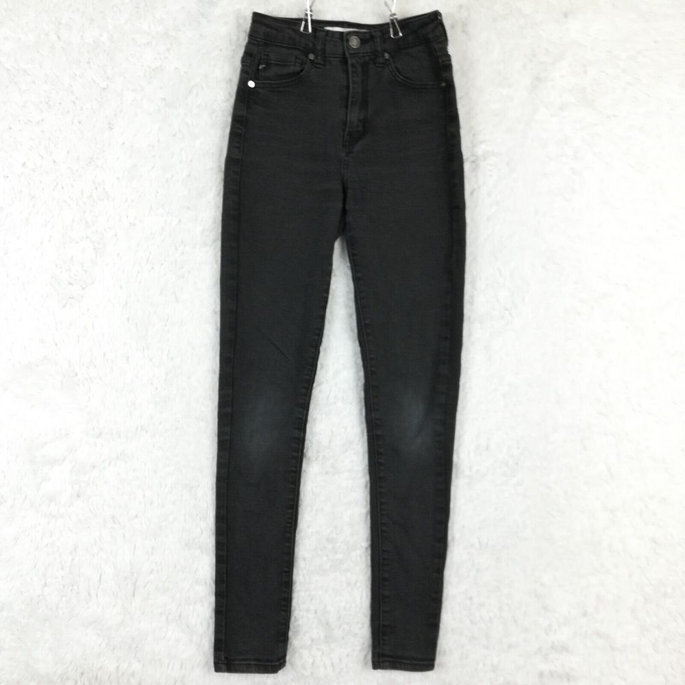 Kancan Womens Jeans Skinny Curvy High Rise Black Wash Denim Stretch 0